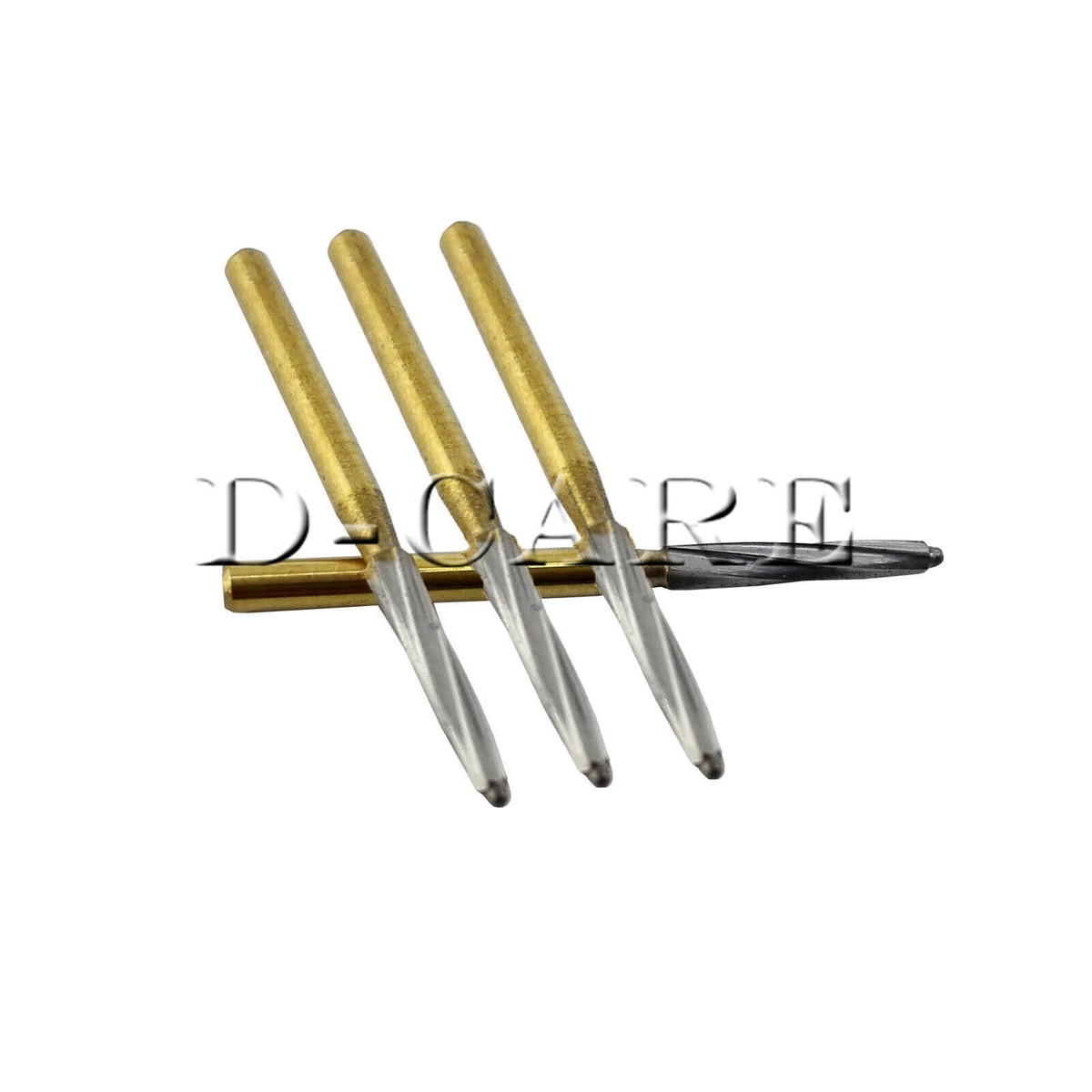 Lot De 6 Fraises Dentaires ENDO-Z En Carbure De Tungstène Doré - Longueurs 21/23/25/28mm - Type FG