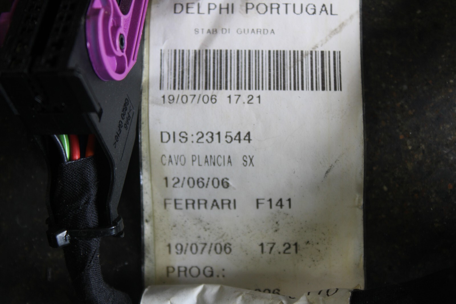 Ferrari 599 GTB, Main Dash Wire Harness, Used, P/N 231544