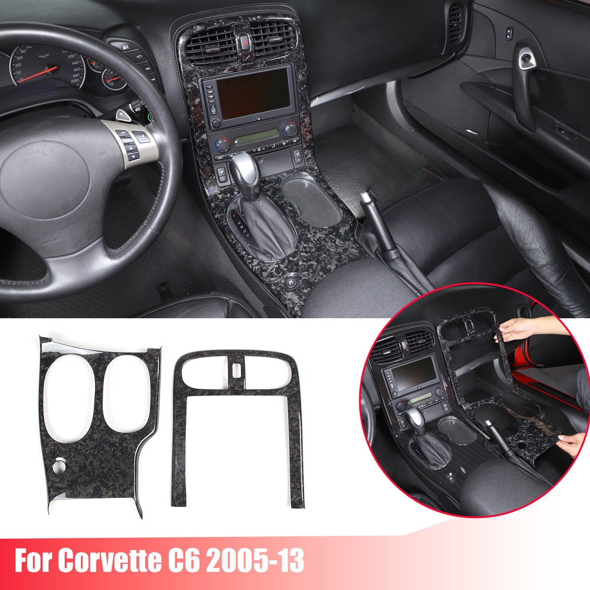 Forged Carbon Fiber Interior Full Center Console Trim Set For
