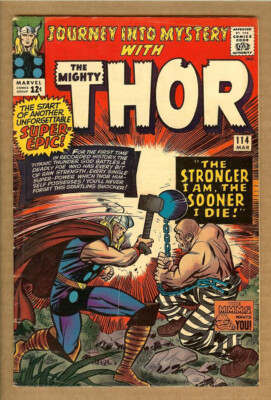 Journey Into Mystery #114 VG+ 4.5 (1965 Marvel) Detailed Origin of Loki