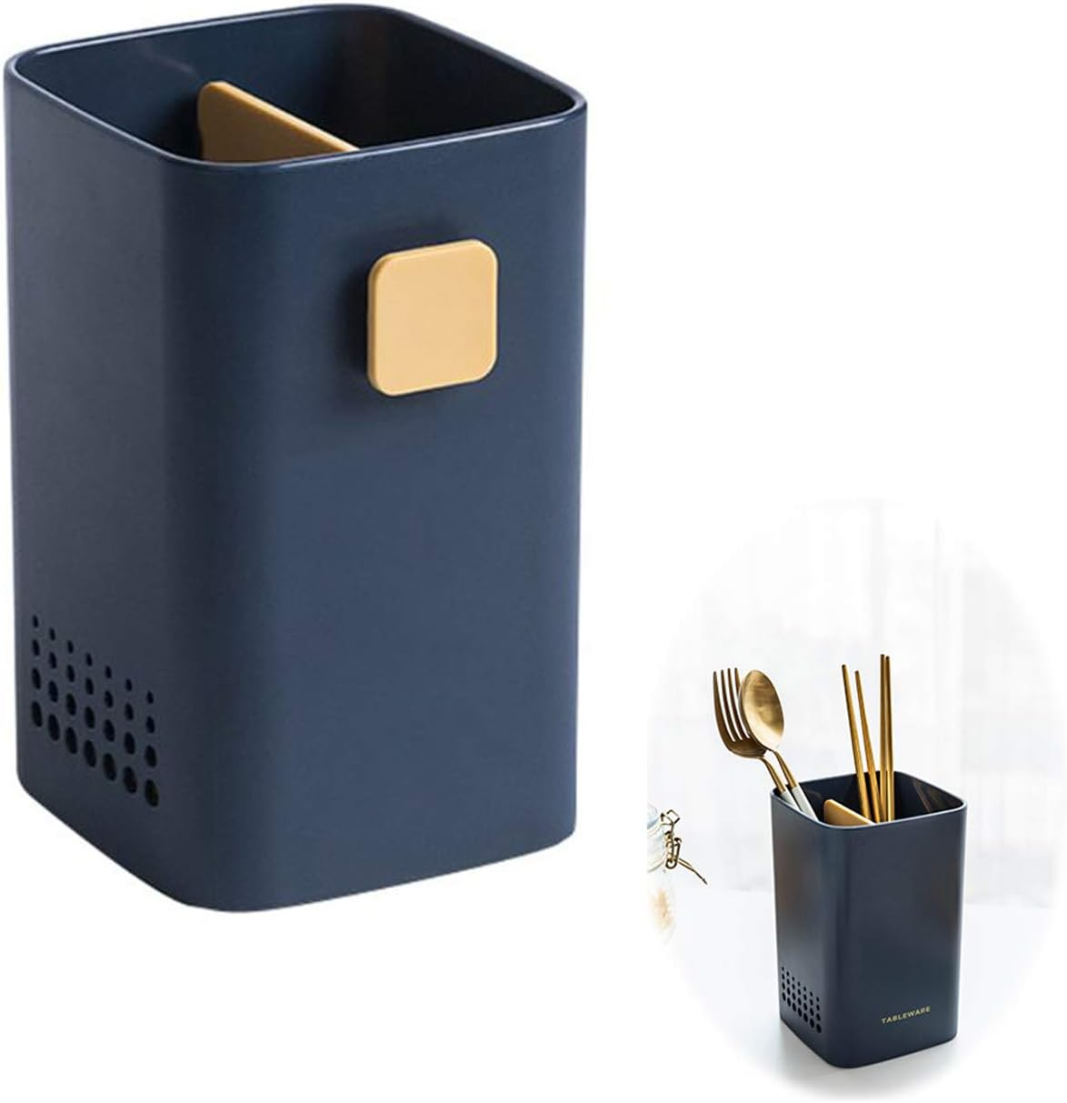 Multifunctional Countertop Kitchen Utensil Holder with Draining Chopstick Cage