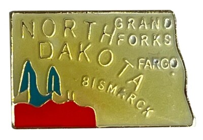 Wholesale Lot of 3 North Dakota Enamel State Map Hat Cap Lapel Pin (ACE - 635)