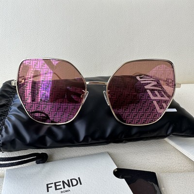 NEW Fendi Eyewear Butterfly Frame Sunglasses Pink 100% Authentic s-l400.jpg main image 3