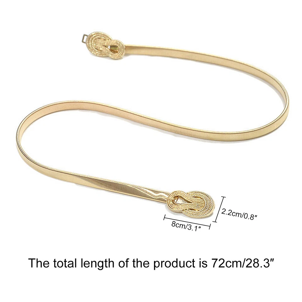 New Womens Belts Fashion Ladies Casual Stretch Buckle Elastic Skinny Waist Band - image 2 of 4
