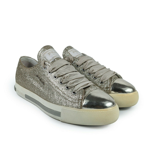 gold prada sneakers
