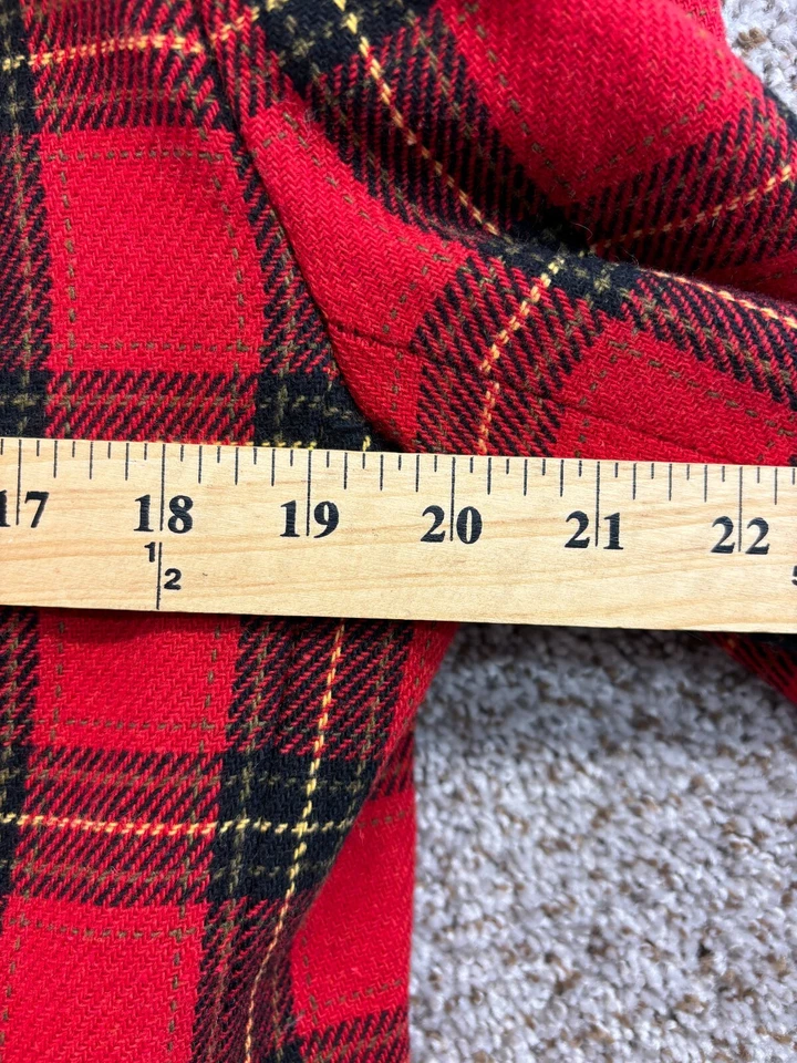 Abrigo Blazer Vintage Blanco Ciervo Rojo Tartán A Cuadros Mezcla Lana Chaqueta Para Mujer Talla 6 Foto 3 de 4
