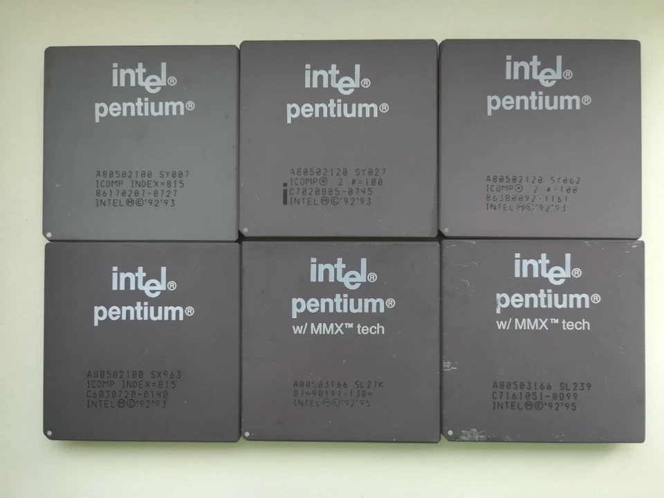 Intel Pentium 75 90 100 120 133 150 166 200 Classic Pentium, Vintage CPU, GOLD