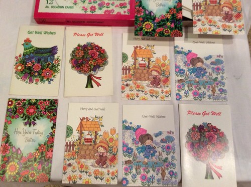 Vintage lot Of 10 Unused Breezy Brites Get Well Cards 1950’s With Original Box - Picture 8 of 12