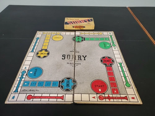 Vintage The Great Game Sorry! Game - 1950 - Parker Brothers - GUC - COMPLETE