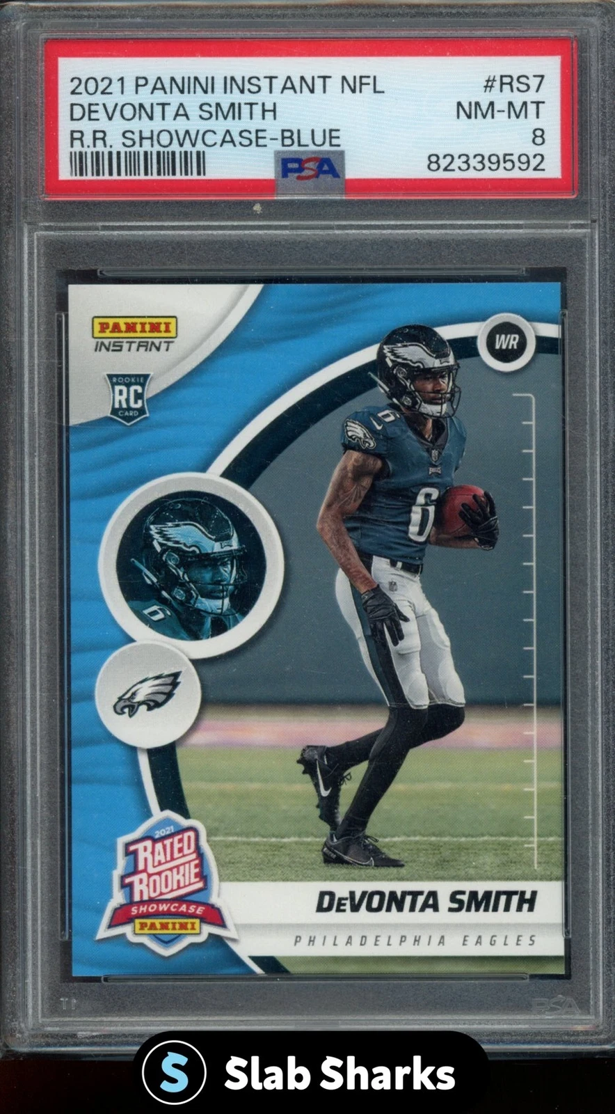 DeVonta Smith Panini Instant NFL Rated Rookie Showcase #RS7 Blue