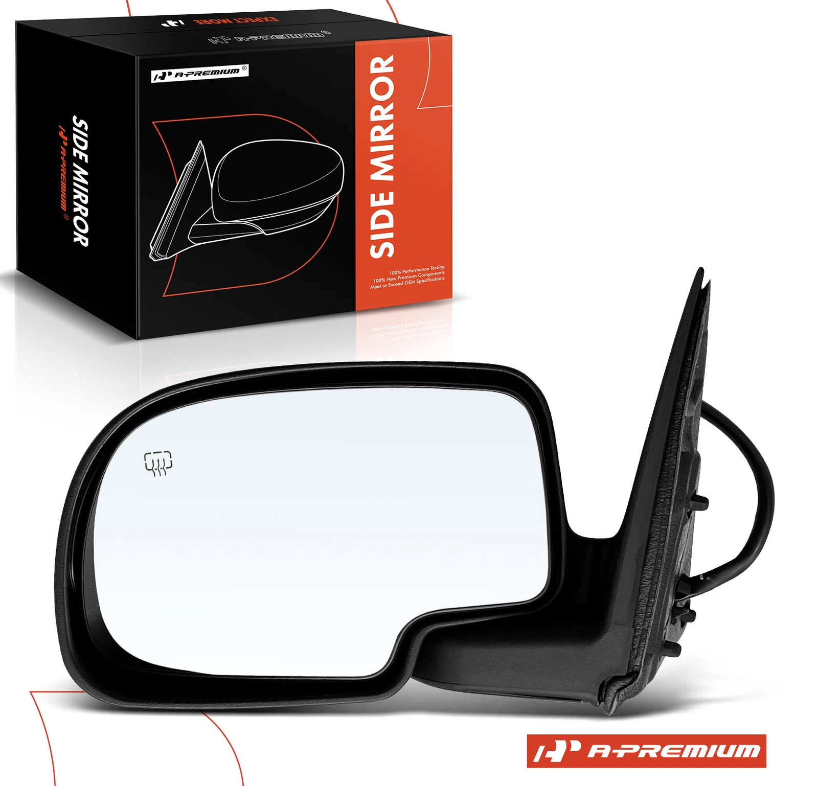 A-Premium Driver Power Mirror Manual Fold Heated for GMC Sierra 1500 Chevy Tahoe
