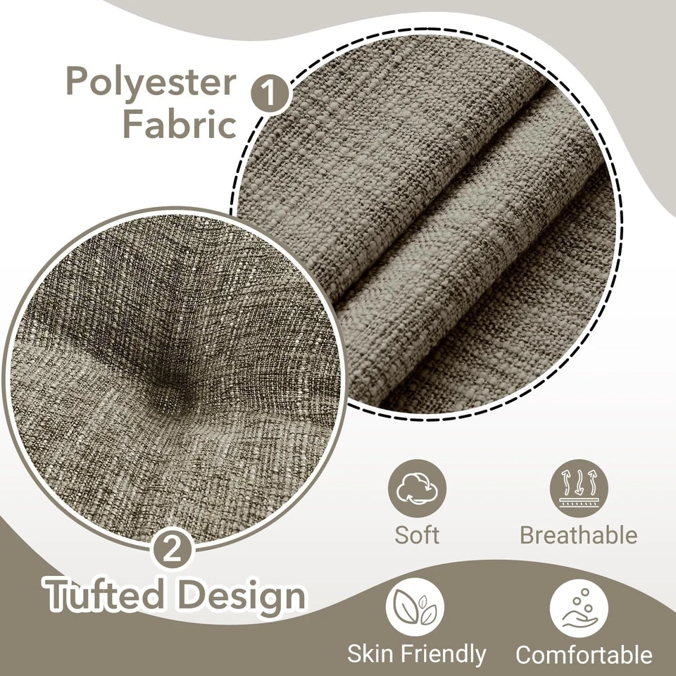 Indoor Chair Cushions for Dining Chairs, Tufted Overstuffed Textured Memory Foam - Image 3 of 4