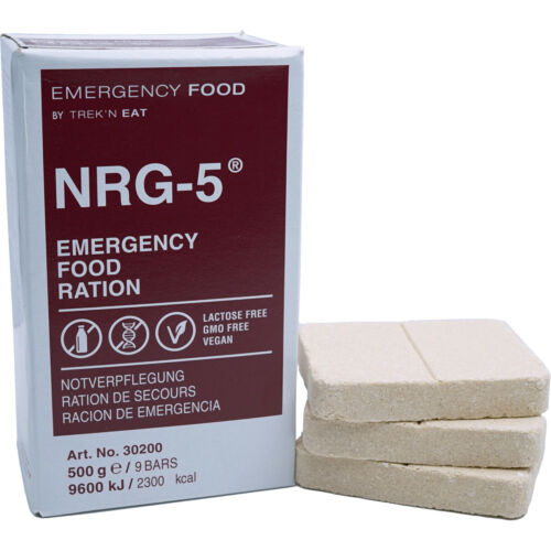 EMERGENCY FOOD NRG-5 Trekking Food Emergency Ration Outdoor Food Lactose Free Vegan - Picture 1 of 5