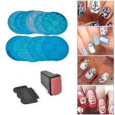 10 Manicure Template Nail Art Image Stamping Polish Plate Stamper Scraper