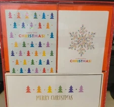 Rainbow Trees & Snowflakes Christmas Holiday Cards-Box of 18-Show your Pride!