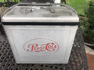 vintage aluminum pepsi cola cooler