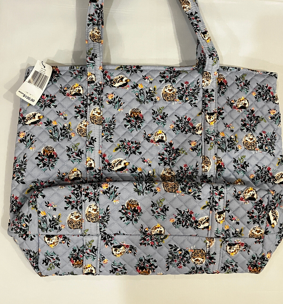 Vera Bradley Hedgehog Wild Iconic Large Vera Tote Purse Shoulder Bag