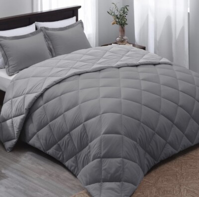 Basic Beyond Down Alternative Comforter Set Reversible Charcoal/Gray