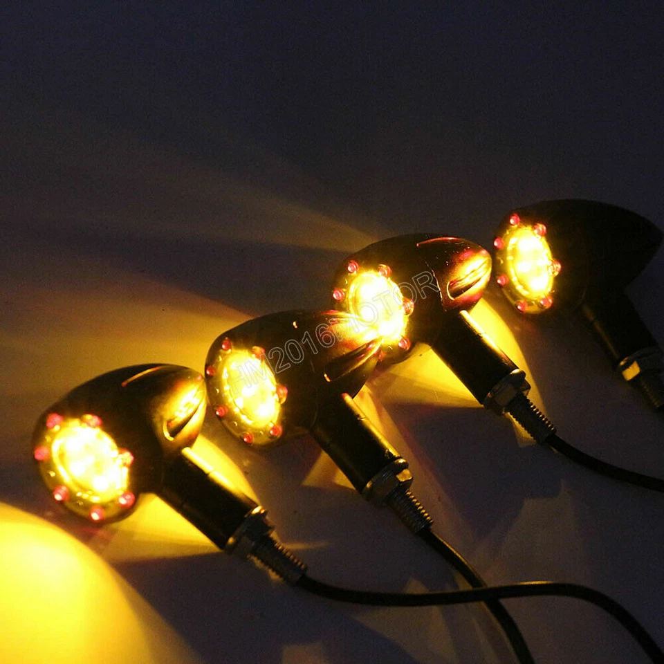 4X Mini intermitente LED de plástico de 2,2" para Harley-Davidson Dyna Street Bob FXDB Foto 4 de 4