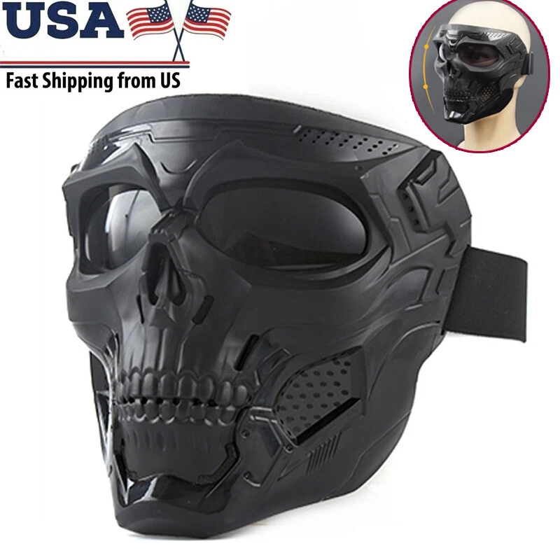 Skull Mask Outdoor Airsoft Paintball Tactical Full Face Protection Moto  Goggles