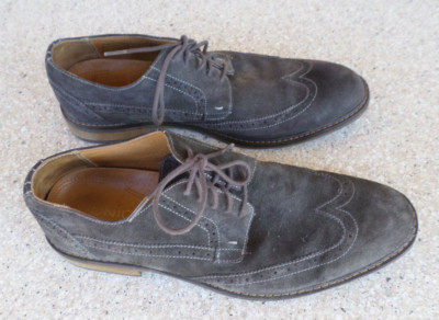 Vionic 555 Bruno Shoes‎ Gray Suede Mens Size 8 Wingtip Oxfords Dress Stitched Vionic Bowery Bruno Suede Leather Oxford Shoe | Mercari main image 4