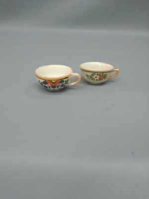Child's Teaset Mini With Flowers Made In Japan Set Of 2 Mixed Matched 