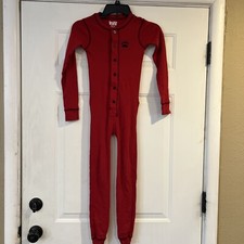 Lazy One Red Long John 100 Cotton Drop Drawers Pajamas Youth Size 6