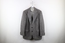 Vintage 70s Mens 42R Herringbone Harris Tweed Wool 2 Button Suit Coat Blazer
