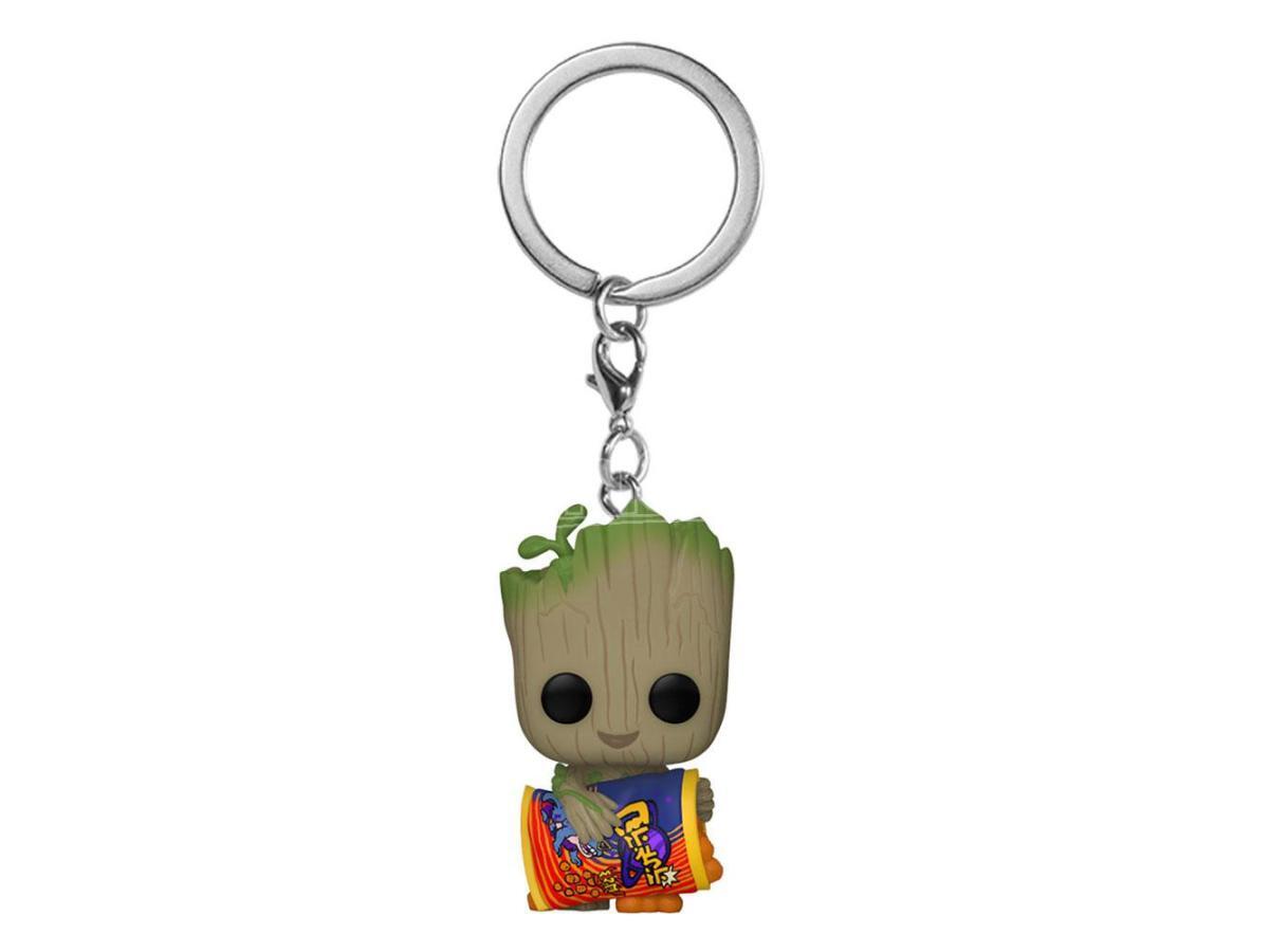 I Am Groot Pop! Vinile Portachiavis 4 Cm Groot W/ Cheese Puffs  Funko