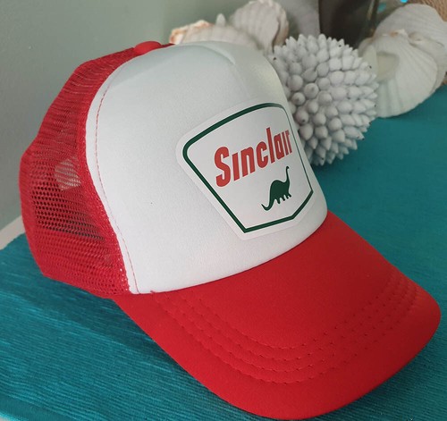 SINCLAIR TRUCKER CAP HAT MESH SNAPBACK VINTAGE PETROLIANA HOT ROD RAT ROD GARAGE - Foto 2 di 2