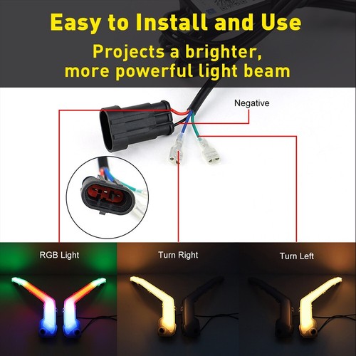 RGB For 2017-2023 Can Am Maverick X3 /XDS /XRS Turbo LED Front Turn Signal Light - Bild 4 von 12