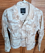 Sanctuary Standard Surplus Womens Large Jacket Beige Camo Full Zip Snap