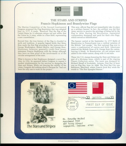 Postal Commemorative Society First Day covers -- Stars & Stripes, #3403a-h - Picture 4 of 4