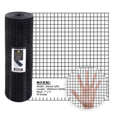 Hardware Cloth 16 GA Black Vinyl Coated Welded Wire Mesh Many Sizes -SIMBA STEEL