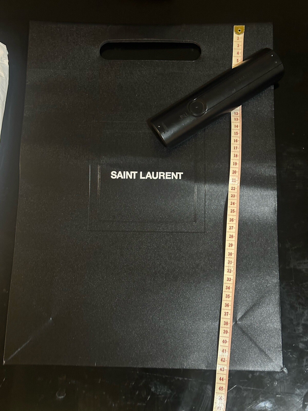 Sacchetto di carta regalo vuoto Saint Laurent + carta tessuto piano colore nero nuova taglia M L