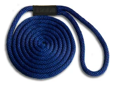 5/8" x 10' Solid Braid Nylon Dock Lines - Navy - Made in USA