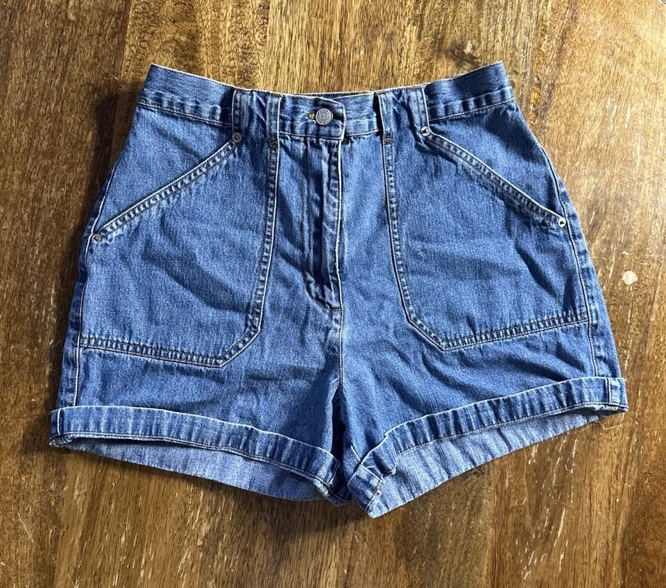 Pantalones cortos vaqueros Bill Blass vintage de tiro alto para mujer talla 6 Foto 2 de 4