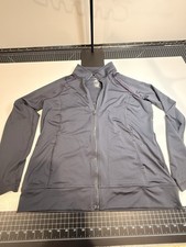 Danskin Now Women  s Semi Fitted Zip Athletic Jacket Long Sleeve Size Large/Gray