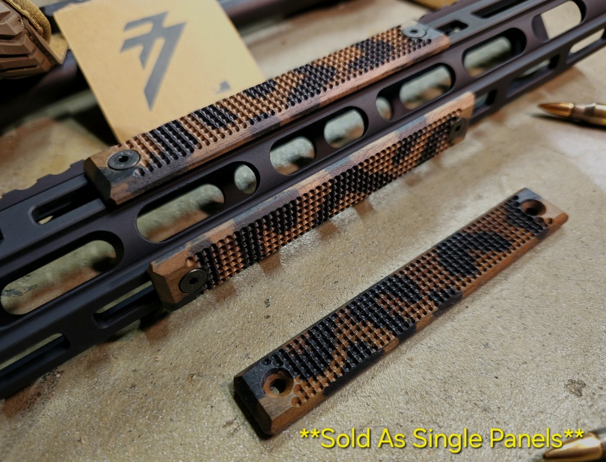 Wood Mlok/Keymod Rail Cover MICRO DOT Texture CAMO Walnut-Made In