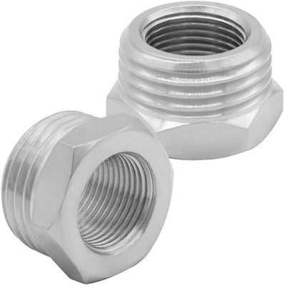 2PCS 1/2 G Male to 3/8 Compression Female Thread Bushing Pipe Fitting, Nickel Pl