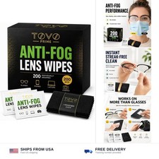 Lens Wipes for Eyeglasses, 200 Count Eye Glasses Cleaner Wipes, Pre-Moistened...
