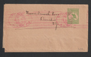 Australia 1915 Newspaper Wrapper 1/2d Kangaroo Sydney Meter To New Zealand NZ
