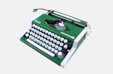Olympia Traveller De Luxe Green Typewriter, Vintage, Manual Portable, thumbnail