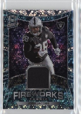 2020 Panini Spectra Fireworks Fabric Neon Blue Prizm 24/35 Josh Jacobs #28 1ss7