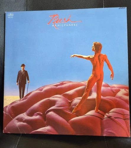 RUSH, Hemispheres 12" Red Vinyl Album, 1978 Original Pressing