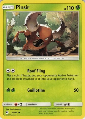 Pinsir Uncommon SM Base Set 6/149 LP