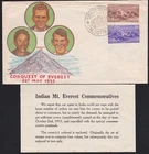 INDIA 1953 Everest set unaddressed FDC + printed notice....................E1424
