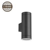 Domoletti Eldo AußEn-Wandleuchte 2-Flammig 2Xgu10 IP44 Aluminium Schwarz Glas