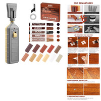 Laminat Reparaturset 24 StüCk Parkett Wachs Reparaturset Mit Schmelzwerkzeug, 11