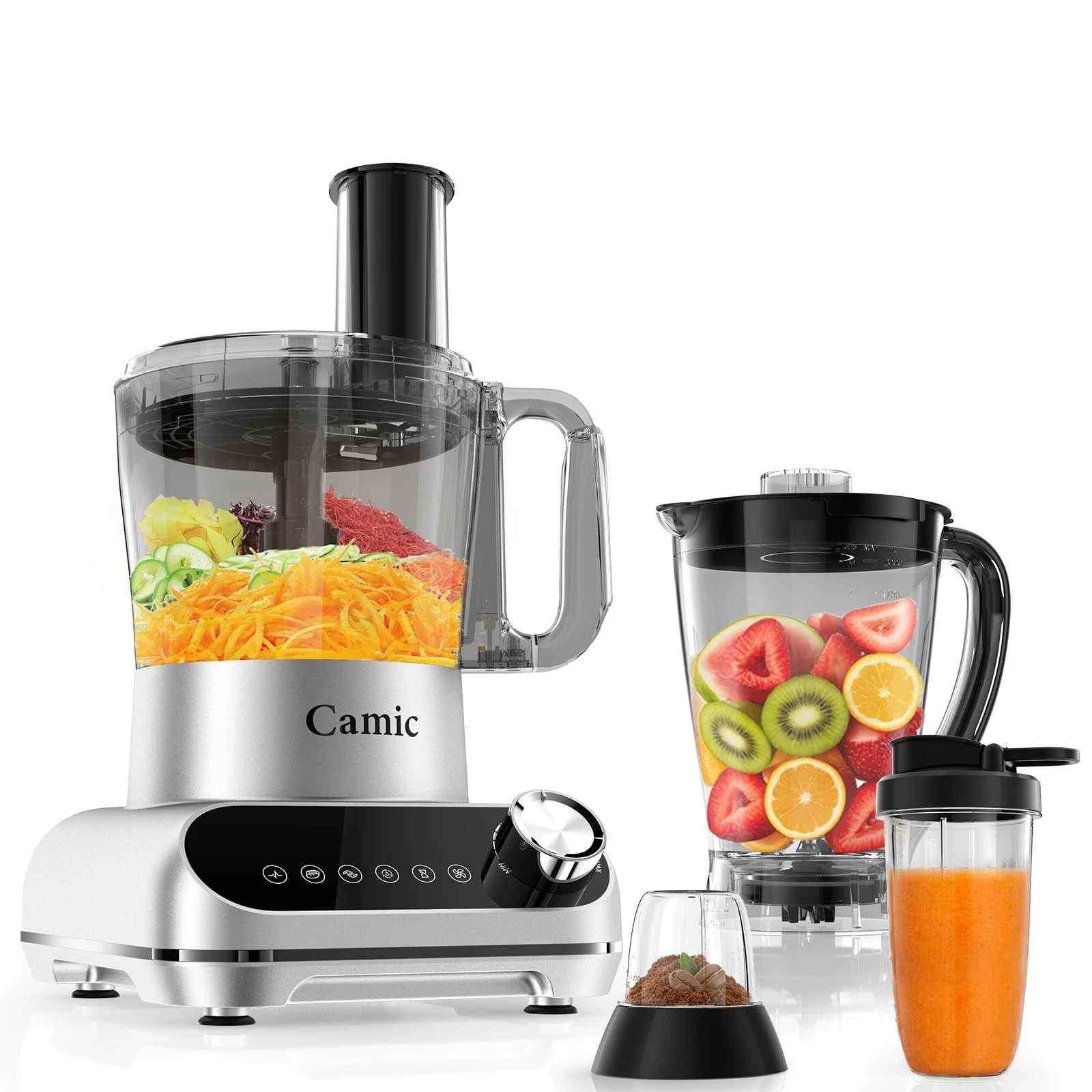 Camic Blender & Food Processor Combo,6 Functions for Smoothies,Chopping,Slicing
Opens in a new windo